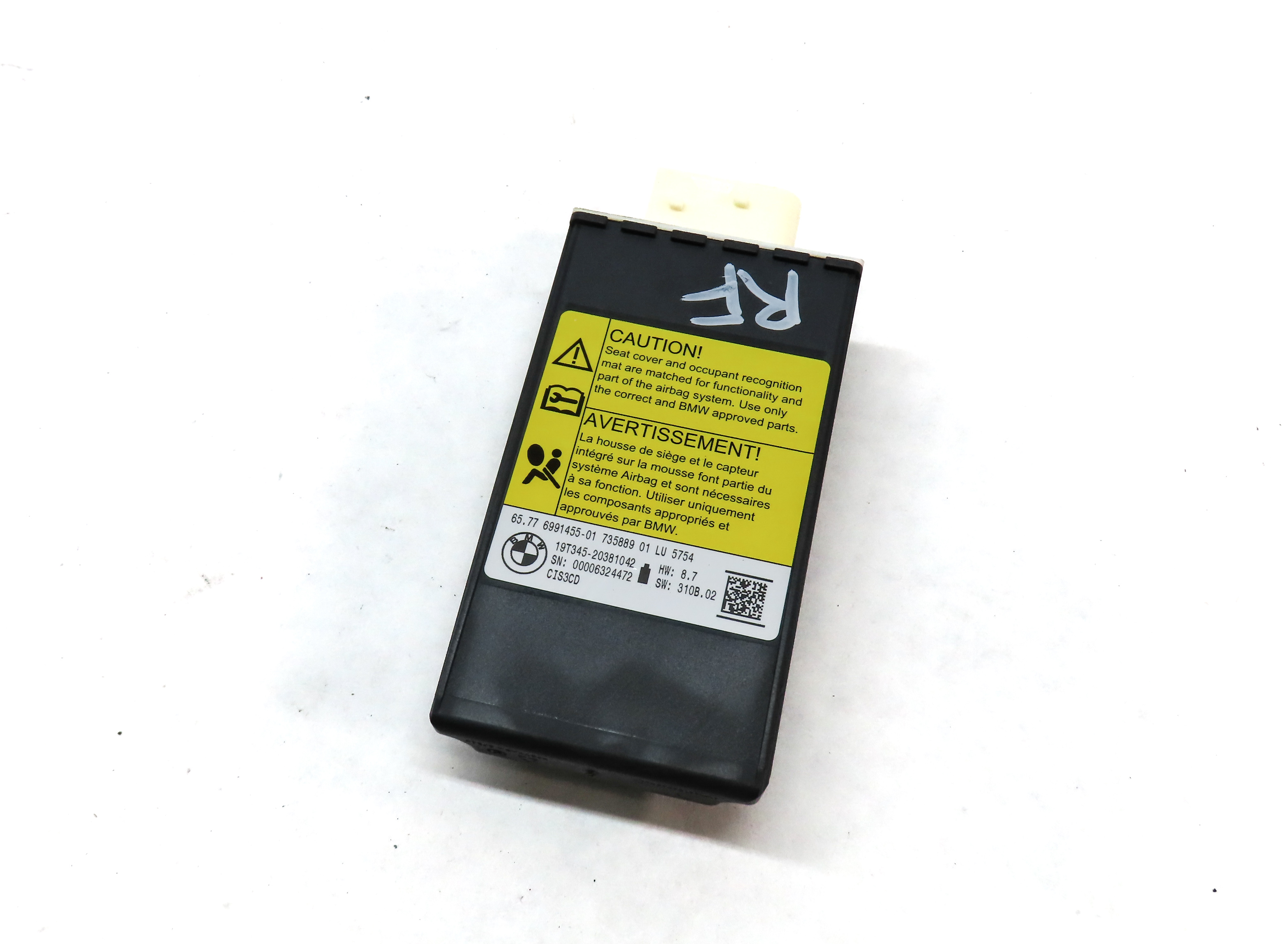 2020 BMW X3 (G01) FRONT RIGHT PASSENGER SEAT OCCUPANCY SENSOR MODULE — exact item pictured
